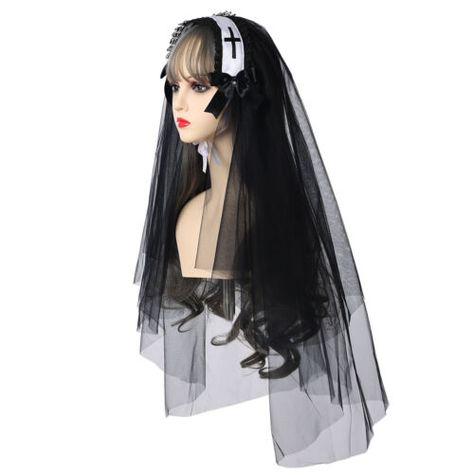 Nun Accessories, Nun Headdress, Nun Costume Aesthetic, Nun Headpiece, Nun Veil, Gothic Nun, Nun Cosplay, Cosplay Headpiece, Head Peice