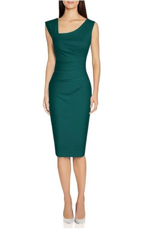 MUXXN Women's Retro 1950s Style Sleeveless Slim Business Pencil Dress Bodycon Dress With Sleeves, 1950s Style, Classic Style Women, 1950s Fashion, Pencil Dress, Sheath Dress, Classic Style, Knee Length, Dresses For Work