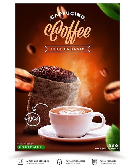 PSD creative concept drink poster templa... | Premium Psd #Freepik #psd #poster-illustration #black-poster #cafe-design #cafe-poster Drinks Design Poster, Coffee Promotion Design, Coffee Ads Design, Cafe Flyer Design, Cafe Banner Design, Coffee Banner Design, Promotion Design Poster, Coffee Promotion, Cafe Flyer