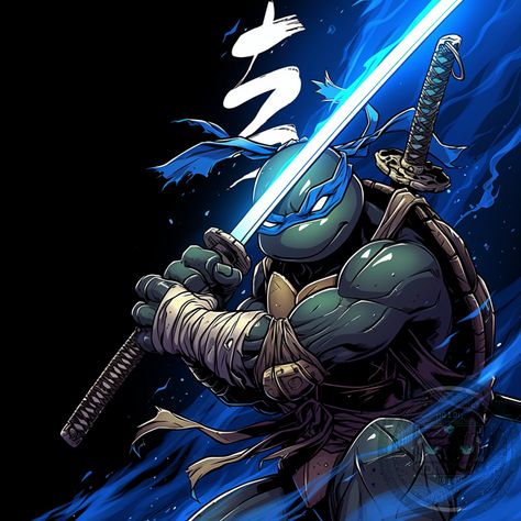 🐢💥 Leonardo: The Leader in Blue! 💥🐢  Swinging into action with unmatched skill and a heart full of courage, Leonardo leads the Teenage Mutant Ninja Turtles with his razor-sharp katana and strategic mind. 🗡️🧠  👊 From the shadowy sewers of New York City to the dazzling heights of skyscraper battles, Leo never backs down. His dedication to his brothers and sense of duty define every slice of his sword. Leonardo Ninja Turtle Art, Leonardo Tmnt Art, Leonardo Turtle, Leonardo Teenage Mutant Ninja Turtles, Leo Tmnt, Teenage Mutant Ninja Turtles Leonardo, Ninja Turtles Leonardo, Tmnt Leonardo, Leonardo Ninja Turtle