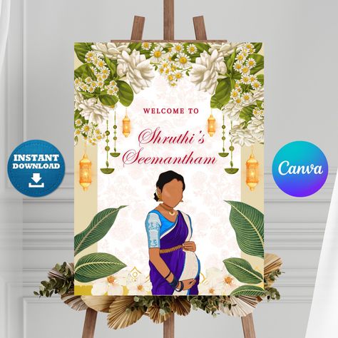 Indian Baby Showers, Ceremony Sign, Indian Baby, Type Font, Baby Shower Sign, Ceremony Signs, Theme Background, Shower Sign, Baby Shower Welcome Sign