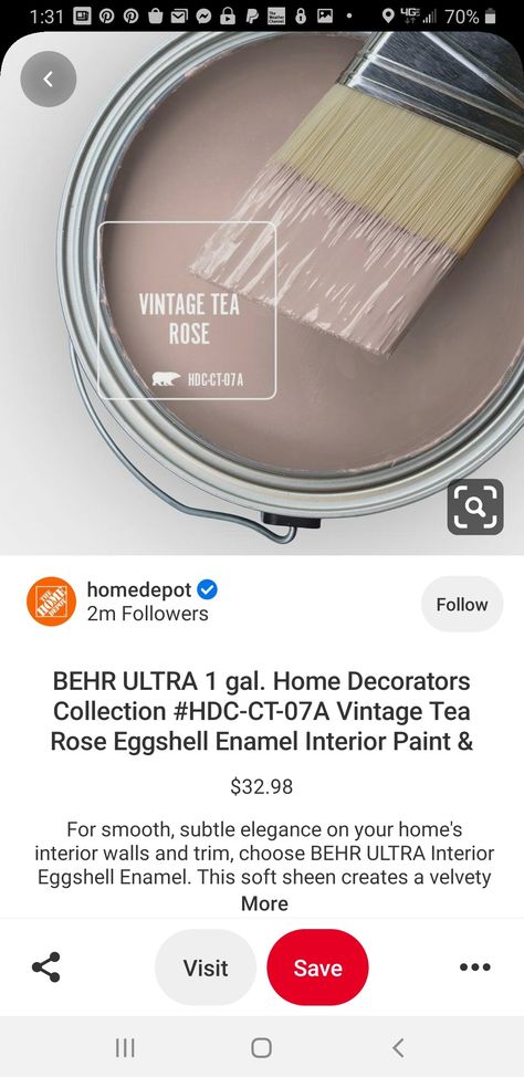 Tea Room Paint Color, Behr Dusty Rose Paint Colors, Country Chic Paint Colors, Makeup Room Paint Colors, Tea Room Behr, Behr Smokey Pink, Behr Dusty Rose, Behr Paint Colors Pink, Vintage Tea Rose Paint Behr Bedroom