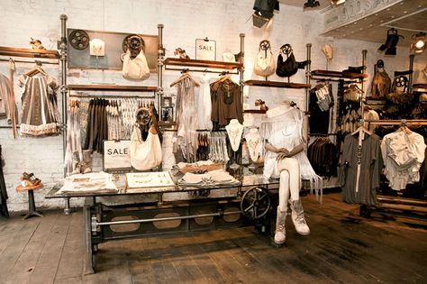 British import AllSaints has a wide range of quirky, textured dresses, leather goods, and accessories. Photograph by Erik Uecke. Butik Design, Vitrine Design, Asma Kat, Boutique Inspiration, Store Design Boutique, Boutique Display, Clothing Displays, Popular Clothing, Store Layout