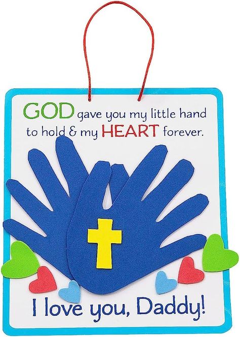 Fun Express Religious Father’s Day Handprint Poem Craft Kit, Makes 12 Handprint Poem, Kids Fathers Day Crafts, Diy Father's Day Crafts, Easy Fathers Day Craft, School Kids Crafts, Children's Church Crafts, Sunday School Kids, Bible Verses For Kids, Christian Crafts