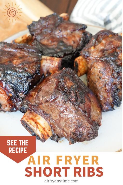 Air Fryer Short Ribs Recipe, Boneless Pork Short Ribs Recipe, Air Fryer Short Ribs, Short Ribs Korean, Pork Short Ribs, Cooking Short Ribs, Bbq Short Ribs, Beef Short Rib Recipes, Short Ribs Recipe