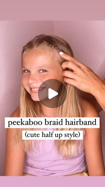 Audrey McClelland on Instagram: "PEEKABOO BRAID HAIRBAND 🩷 I absolutely love this cute half up hairstyle. It’s a great way to keep the hair out of the face in the front. Just love it! . I share all of the hair products that we love to use in my highlights below ⬇️ and also in my stories. Feel free to ask me any questions. . #halfuphalfdownhairstyle #halfuphalfdown #halfupdo #halfup #hairdo #braidideas #braidinspo #braidinspiration #braid #simplehairstyles #simplehair #simplehairstyle #easyhairstyles #easyhairstyle #easyhairstylesforgirls #cutehairstyles #cutehair #hairvideo #hairideas #hairinspo #hairinspiration #hairvideos #hairidea #schoolhairstyles #schoolhair #hairstyles #hair #hairstyle #hairtutorial #hairtutorials" Braids To Keep Hair Off Face, Hairband Braid Hairstyle, Braid Hairband, Hairband Hairstyle, Half Up Hairstyle, Braid Inspiration, Half Updo, Half Up Half Down Hair, August 11