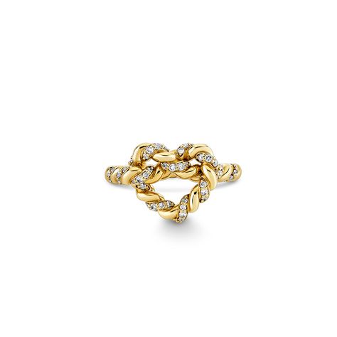 Crafted from 14k yellow gold, this ring features a delicate heart knot design that symbolizes eternal love and commitment. The intricate rope detailing adds a touch of elegance and sophistication to the overall design. The heart measures approximately 1/2 inch. The fine 14k gold band adds a luxurious touch to the ring, making it a timeless piece that can be treasured for years to come. The diamonds are carefully placed within the heart knot, adding a touch of glamour and sparkle to the design. Knot Diamond Ring, Heart Knot Ring, Black Pearl Jewelry, Heart Knot, Gold Heart Ring, Ring Making, Knot Design, Knot Ring, Heart Shaped Diamond