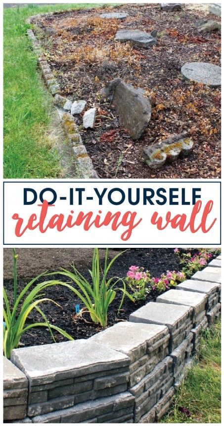 How to Build a Retaining Wall / Up your curb appeal by building a retaining wall to make a drastic change quickly. You can do it yourself this weekend without needing professionals! Flower Beds Diy, Diy Retaining Wall, Backyard Retaining Walls, Building A Retaining Wall, Raised Flower Beds, Gabion Wall, Front Patio, Diy Outdoor Decor, Diy Landscaping