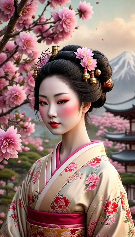 portrait of a graceful geisha - AI creation Geisha Portrait, Beautiful Geisha, Geisha Artwork Japanese Art, Geisha Traditional Art, Geisha Portrait Photography, Japanese Geisha Drawing, Geisha Drawing, Geisha Artwork, Geisha Makeup