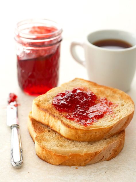 sour-cherry-amaretto-jelly-RU204260 Amoretto Sour, Cherry Jelly Recipe, Sour Cherry Jelly, Breakfast Sketch, Cherry Jelly Recipes, Toast And Jam, Cherry Jelly, Jam Toast, Morning Toast