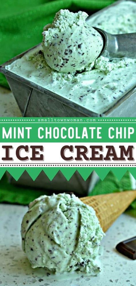 Mint Chocolate Chip Ice Cream Recipe, Chocolate Desserts Fancy, Homemade Ice Cream Recipes Machine, Kitchen Aid Ice Cream, St Patrick's Day Dessert, Mint Chocolate Ice Cream, Ice Cream Recipes Machine, Mint Chip Ice Cream, Ice Crea