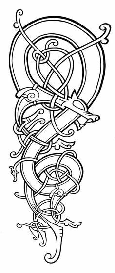 Norse knotwork                                                                                                                                                                                 More Viking Embroidery, Norse Design, Art Viking, Viking Pattern, Tattoo Diy, Symbole Viking, Viking Dragon, Celtic Tattoo, Norse Symbols