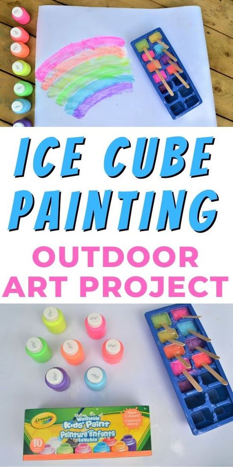 Colour Monster Outdoor Activities, Frozen Paint, Cube Painting, Ice Cube Painting, Summer Sensory, Colour Monster, Frozen Painting, Toddler Projects, Church Outreach