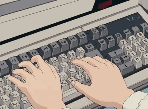 Typing Gif, Studying Gif, Kapten Marvel, Orang Utan, Tech Aesthetic, Keyboard Typing, Anime Hands, Only Yesterday, Retro Anime