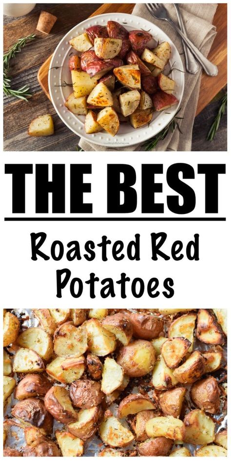 Roasted Red Potatoes Recipe- JUST 102 CALORIES! Oven Roasted Red Potatoes Easy, Crockpot Red Potatoes, Baby Red Potato Recipes, Red Roasted Potatoes, Red Potato Recipe, Red Potatoes Recipe, Baked Red Potatoes, Oven Roasted Red Potatoes, Homemade Seasoning Salt