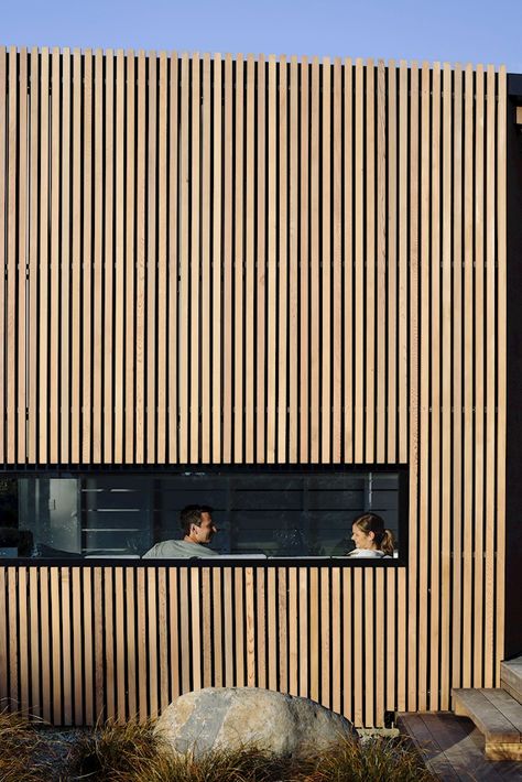 https://www.nzia.co.nz/awards/local/award-detail/7588#River%20Retreat Wood Cladding Exterior, River Retreat, Wood Facade, House Cladding, Residential Architect, Wood Cladding, Timber Cladding, Exterior Cladding, Hus Inspiration