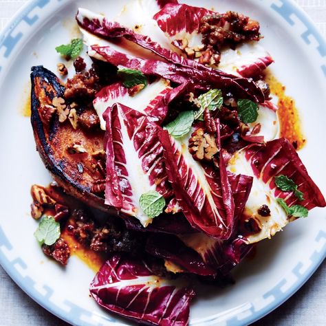 36 Radicchio Recipes for Salads, Pastas, Sautés, and More | Epicurious Radicchio Recipes, Cooking Sweet Potatoes, Winter Vegetables, How To Cook Sausage, Sweet Potato Recipes, Sausage Recipes, Sweet Potatoes, Potato Recipes, Bon Appetit