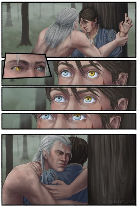 Geralt X Jaskier Fanart Kiss, Geralt And Jaskier, Male Pregnancy, The Witcher Series, Witcher Series, Witcher Geralt, The Witcher Geralt, Animal Crossing Funny, Witcher Art