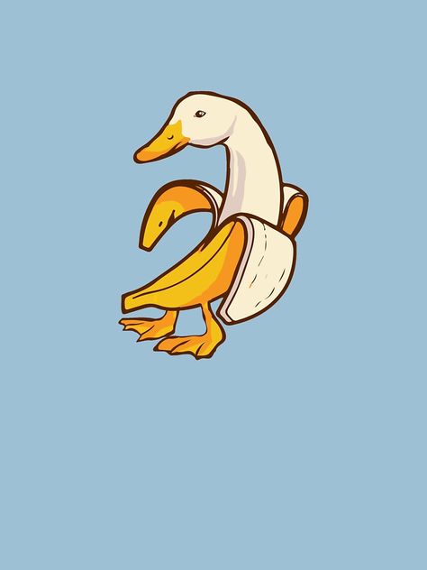 "Banana-duck" T-shirt by Born2tee | Redbubble Banana Duck Art, Banana Duck Drawing, Banana Duck, Banana Doodle, Cartoon Duck Drawing, Little Duck Drawing, Funny Duck Drawing, Cute Duck Art, Duck Draw