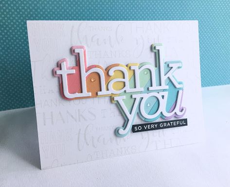 Papercrafting Ideas, Rainbow Cards, Handmade Thank You Cards, Narnia Books, Rainbow Card, Thanks Card, Cricut Cards, Lawn Fawn, Simon Says Stamp