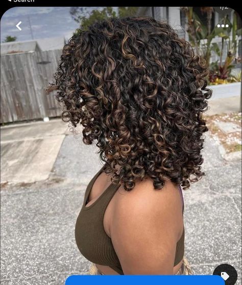 Natural Curly Hair With Highlights, Elegant Hair Color, Curly Hair With Highlights, Natural Hair Highlights, Curly Highlights, Dyed Curly Hair, Highlights Curly Hair, Hair With Highlights, Brown Curls