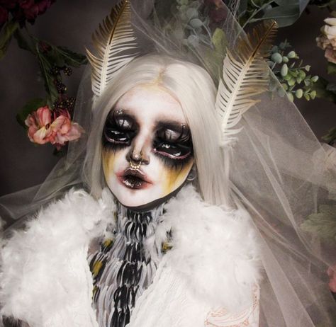 Moth Makeup, White Moth, Moving To San Diego, Funky Makeup, Creepy Halloween Makeup, Face Paint Makeup, Face Art Makeup, Halloween Makeup Inspiration, With My Best Friend