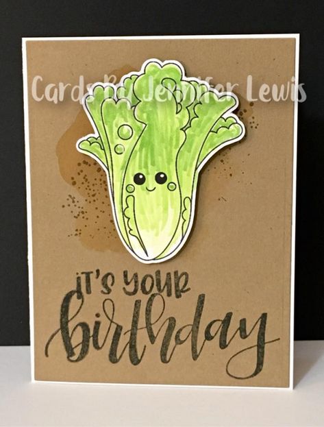 Lettuce Celebrate, Head Of Lettuce, Spellbinders Cards, Today Is The Day, White Gel Pen, Papertrey Ink, Forest Friends, Birthday Design, Fun Challenges