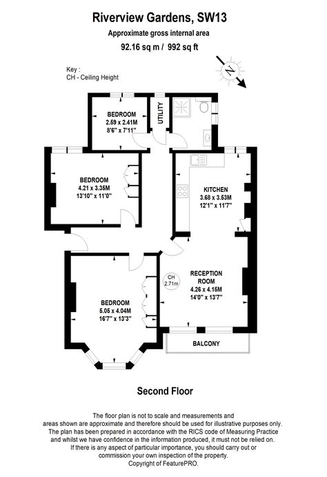 3 bed property for sale in Riverview Gardens, London SW13 - Zoopla London Flat Floor Plan, Flat Floor Plan, Modern Shower Room, Local Map, Area Map, London Flat, High Quality Kitchen, Modern Shower, Ceiling Height