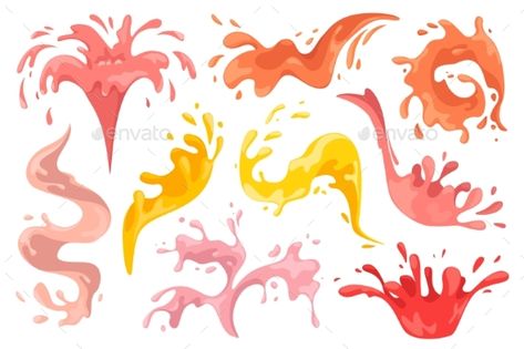 Liquid Splashes Vector Set Splash Packaging Design, Liquid Drawing, Liquid Illustration, Splash Illustration, Paint Explosion, Liquid Splash, Painting Logo, Nature Art Drawings, Elements Design