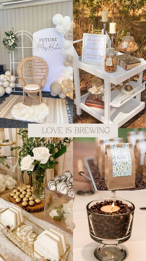 Couples Shower Themes, Coffee Baby Shower, Coffee Bridal Shower, Wedding Shower Brunch, Bridal Shower Inspo, Stone Shapes, Wedding Shower Themes, Couples Bridal Shower, Couple Wedding Shower