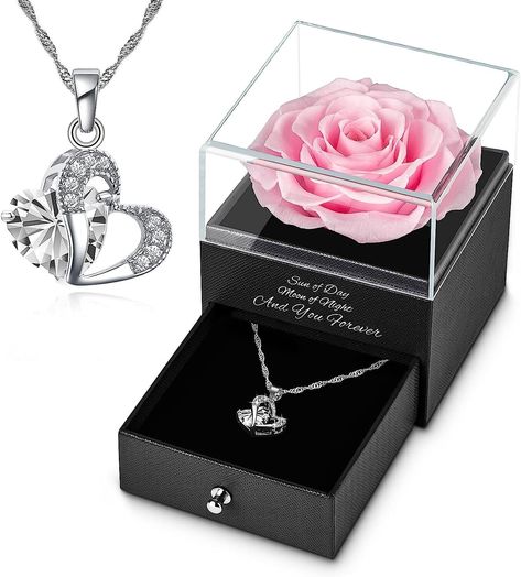 💖Romantic Gift for Her💖 Eternal roses symbolize forever love, harmonious family and loyal friendship, gifts for girlfriend, Anniversary gift for her, birthday gifts for wife, mothers day gifts. Suitable for gifts to your loved ones on birthday, mother's day, valentine's day, wedding, Christmas and graduation ceremonies. 💖Preserved Real Rose💖 The preserved flower is made of 100% real fresh rose. The flowers are processed by 36 processes, They are conserved and treated in a way to last for 3-5 Birthday Gifts For Girlfriend Luxury, Cute Birthday Gifts For Girlfriend, Love Gift For Girlfriend, Rose Necklaces, Best Gifts For Girlfriend, Shopify Products, Valentines Gift For Girlfriend, Rose Gifts, Eternal Roses