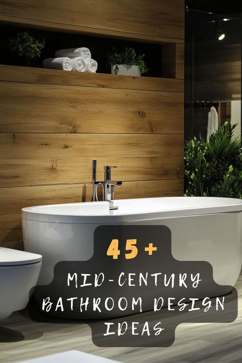 Blend modern elegance with vintage charm through 45 mid-century bathroom ideas. Featuring sleek lines, nostalgic colors, and minimalist designs, these bathrooms offer a perfect balance of past and present. Click to discover these stylish inspirations and transform your bathroom into a mid-century masterpiece! ✨🏠 #MidCenturyBathroom #ModernElegance #VintageCharm #SleekLines #NostalgicColors #BathroomInspo #MidCenturyMasterpiece Mcm Bathroom Remodel, Mid Century Bathrooms, Bathroom Ideas Mid Century Modern, Midcentury Bathroom Design, Mid Century Bathroom Vanity, Mcm Bathroom, Basement Bathroom Remodeling, Modern Bathroom Ideas, Basement Reno