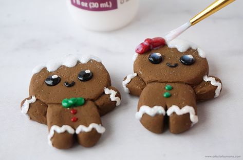 Polymer Clay Gingerbread Charms | artsy-fartsy mama Polymer Clay Gingerbread Man, Clay Gingerbread Man, Polymer Clay Gingerbread, Clay Gingerbread, Gingerbread Diy, Man Crafts, Gingerbread Ornaments, Clay Christmas, Polymer Clay Christmas