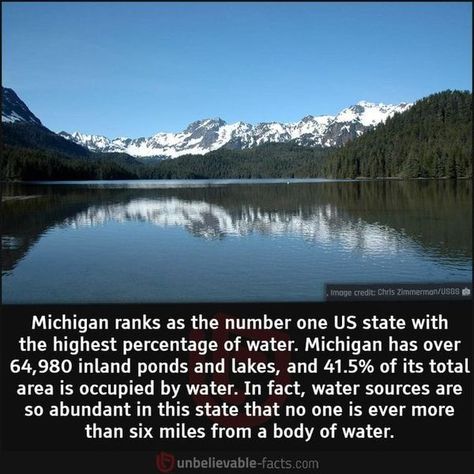 I grew up in Michigan 👨‍👩‍👧‍👦 | Michigan | Facebook Unbelievable Facts, Water Sources, U.s. States, Fun Science, Geology, American History, Places To See, Number One, Helpful Hints