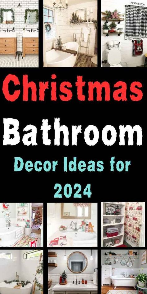 Seasonal Splendor: 30 Top Christmas Bathroom Decor Ideas for 2024 Christmas Decor Ideas Restroom, Bathroom Ideas For Christmas, Simple Christmas Bathroom, Snowman Bathroom Decor, Christmas Ideas For Bathroom, Guest Bathroom Christmas Decor Ideas, Decorate Bathroom For Christmas, Decorating Bathroom For Christmas, Christmas Decor Ideas For Bathroom