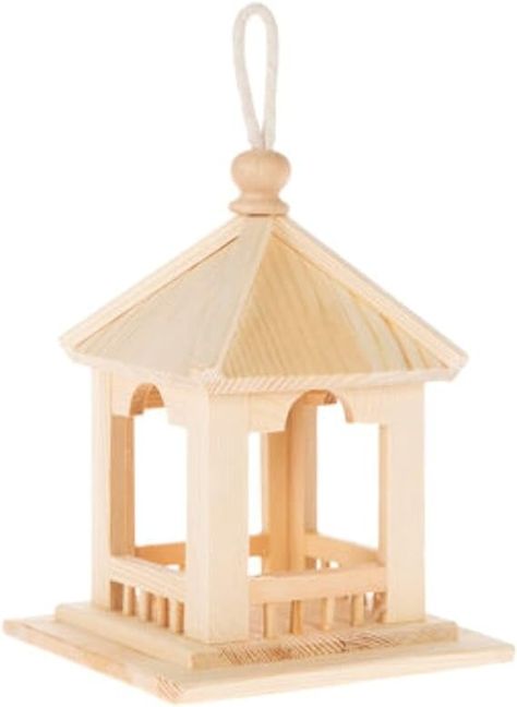 Amazon.com : Hobby Lobby Gazebo Wood Bird Feeder : Patio, Lawn & Garden Chicken Feeder Decor, Bee Hotels, Pet Feeder Station, Gazebo Bird Feeder, Backyard Birds Sanctuary, Garden Improvement, Wood Bird Feeder, Modern Birdhouses, Wooden Bird Feeders