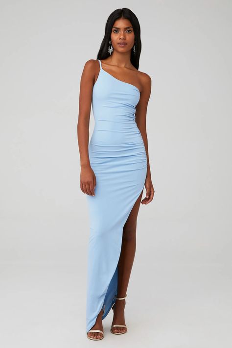 Nookie | Aria One Shoulder Gown in Blue| FashionPass Dress One Shoulder, One Shoulder Gown, Dress First, One Shoulder, Tights, Dresses, Blue