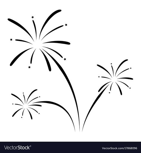 How To Draw Fireworks Easy, Firework Drawing Simple, Easy Firework Drawing, Chalkboard Fireworks, Firework Illustration, Fireworks Drawing, Fireworks Illustration, Firework Tattoo, Fireworks Vector