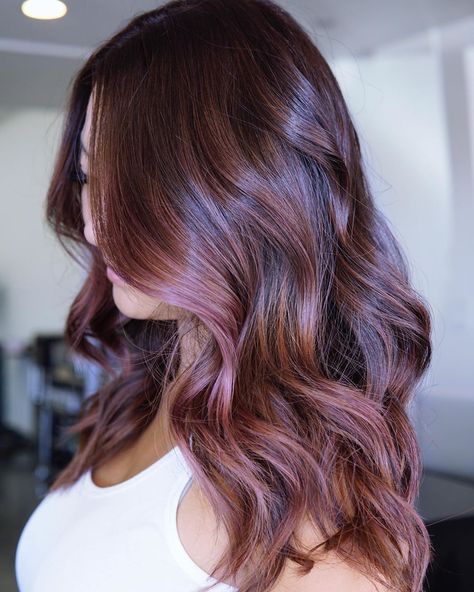 Blackberry Hair Colour, Rich Hair Color, Purple Balayage, Red Ombre Hair, Balayage Hair Dark, Tone Hair, Red Hair Color, Brown Hair Colors, Brunette Hair