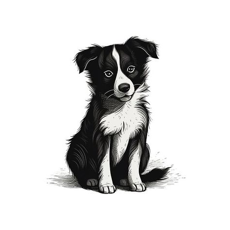 Border Collie Dibujo, Border Collie Puppy, Collie Puppy, Puppy Drawing, Border Collie Puppies, Lhasa Apso, Canvas Ideas, Dog Drawing, Dry Clay