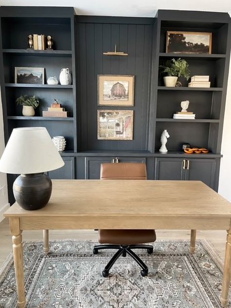 DIY Office Built Ins — Life on Still Water Lane Transitional Home Office, Office Built Ins, Outfit Office, Office Remodel, Diy Office, Office Inspo, Office Makeover, Home Office Space, Office Cabinets