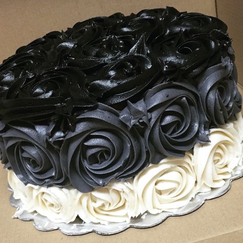 Black Rosette Cake, Rosette Birthday Cake, Rosette Cake, Baby Cakes, Baby Cake, Party Food, Sprinkles, Birthday Cake, Cake