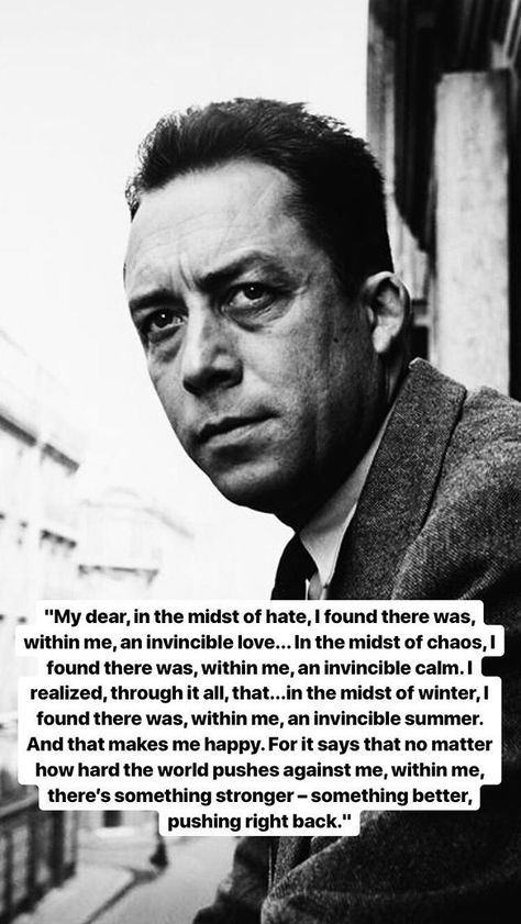 Albert Camus Quotes, Camus Quotes, Invincible Summer, Philosophical Quotes, Literature Quotes, Awesome Quotes, Albert Camus, Philosophy Quotes, Quotes And Notes