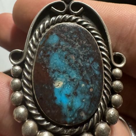 VERY RARE Huge Smoky Bisbee Turquoise, 26 Gram Ring, Silver, South Western U.S Bisbee Turquoise, Navajo Style, Mens Accessories Jewelry, Southwestern Style, American Jewelry, Native American Jewelry, Sell Items, Ring Silver, Very Rare