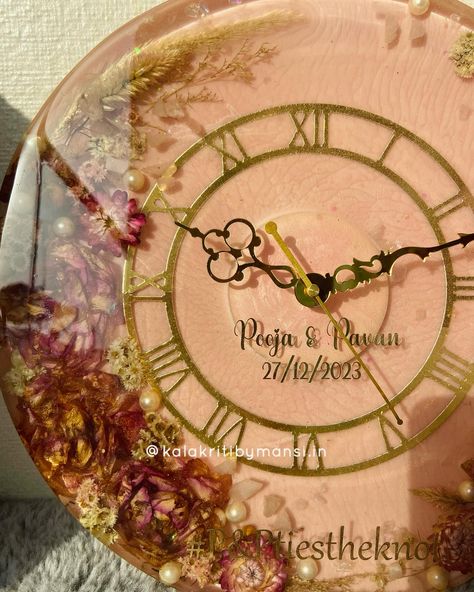 Resin Preservation, Varmala Preservation, Resin Flower Preservation, Floral Clock, Resin Clock, Clock Flower, Flower Preservation, Resin Supplies, Clock Wall