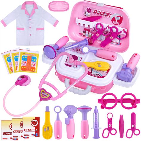 Kids Doctor Kit, Doctor Play, Balloon Baby Shower Centerpieces, Kids Toys For Christmas, Play Doctor, Doctor Coat, Disney Princess Toys, Toddler Girl Toys, Barbie Doll Set