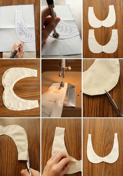 Peter Pan Collars Diy, Sewing Collars, Collars Diy, Fake Collar, Embroidered Collars, 자수 디자인, My Grandmother, Collar Pattern, Dress Sewing Patterns