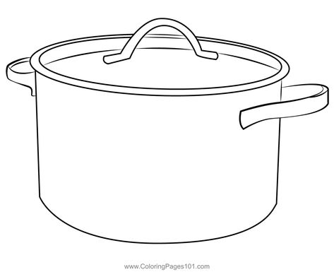 Cooking Pot Coloring Page Cooking Pot Drawing, Kitchen Utensils Drawing, Crocodile Coloring Pages, Pot Drawing, Cooking Theme, Miniature Printables, Kitchen Pot, Cooking Pot, Drawing Easy