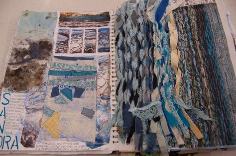 Ocean Textiles Sketchbook, Gcse Textiles Water, Water Textiles Sketchbook, Textiles Sketchbook Ideas, Gcse Textiles Sketchbook, Ocean Textiles, Textile Sketchbook, Textiles Gcse, Gcse Textiles