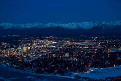 Anchorage 2/19/15  photo by Dave Oberg of Regal Air Service * note the star on the hill :-) Alaska Photography, Alaska Adventures, Princess Cruise Ships, Anchorage Alaska, Alaska Travel, Oh The Places Youll Go, Nature Travel, Quality Images, Airplane View